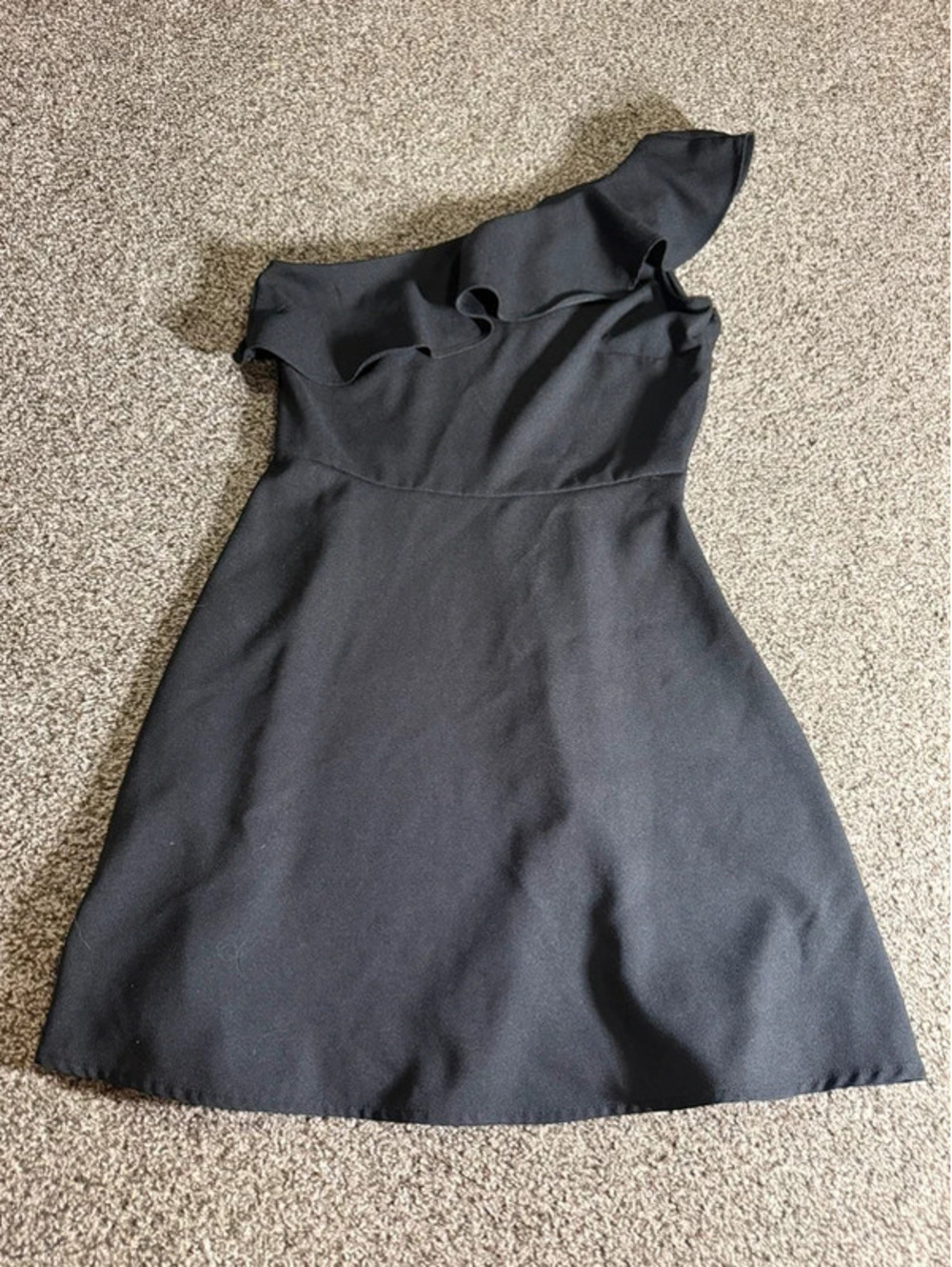 Banana Republic Women’s Black One Shoulder Fit & Flare Dress Size 00 Petite